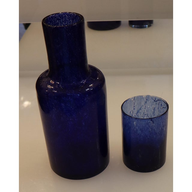 Mid-Century Modern Murano Blown Glass Millebolle Bottle from Manifattura Di Murano, 1960s, Set of 2 For Sale - Image 3 of 13