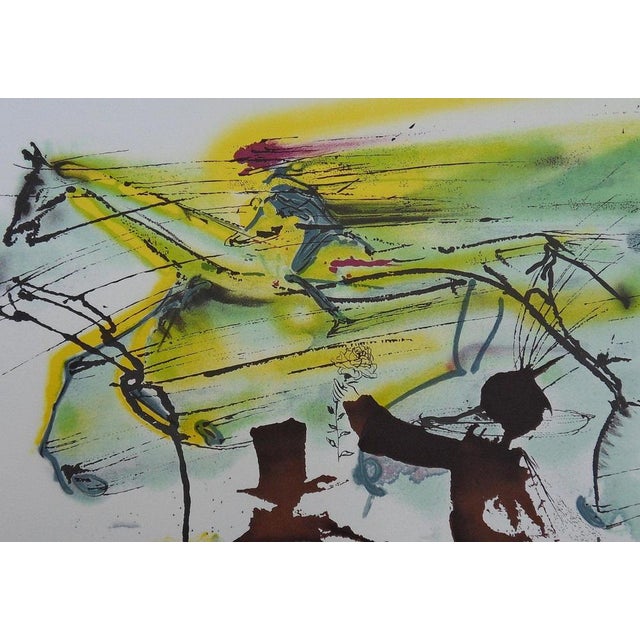 Salvador Dali, Les Chevaux, Le Cheval de course, Lithograph For Sale - Image 3 of 7