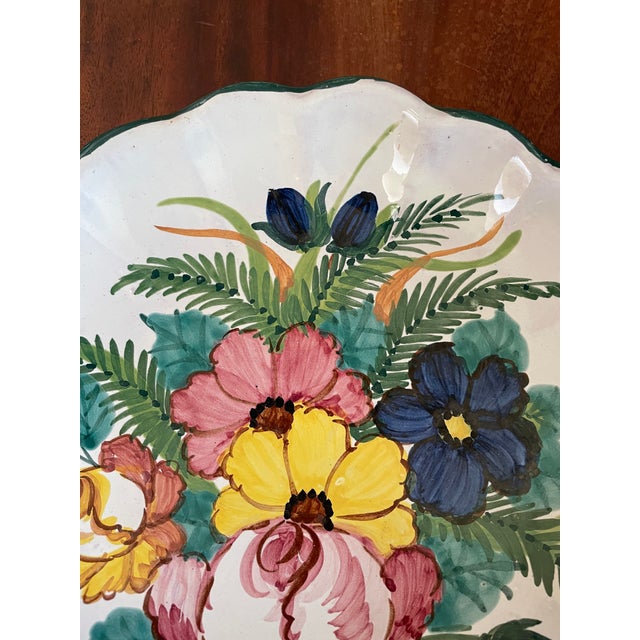 1960s 1960s Hand-Painted Botanical Folk Art Dish For Sale - Image 5 of 7