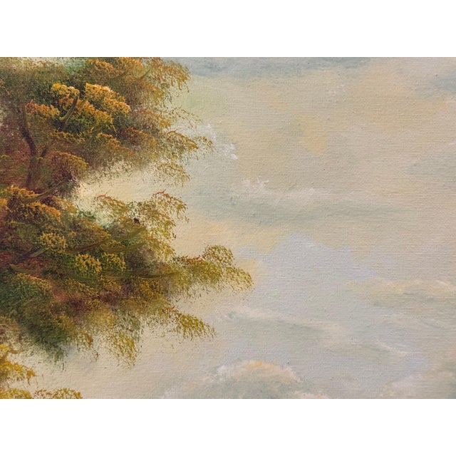 Late 20th Century Golden haze settles on calm waters, holding a cottage in quiet reverie 1975 Circa For Sale - Image 5 of 18