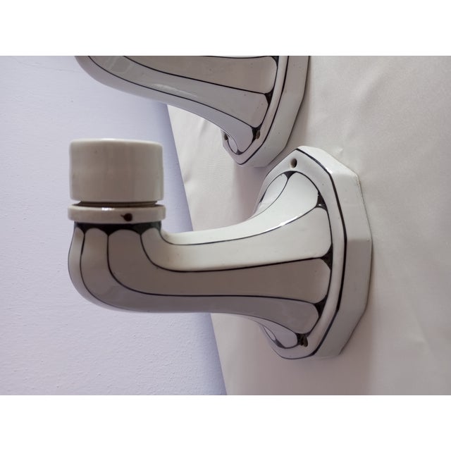 Art Noveau Appliques in Brunquell Porcelain, Germany, 1960s, Set of 3 For Sale - Image 9 of 18