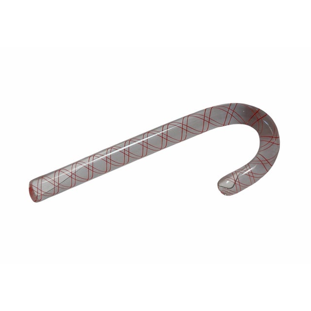 1950s Rare Signed Steuben Crystal Latticino Candy Cane W Original Box For Sale - Image 5 of 7