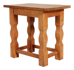 Small Brutalist Danish Oak Side Table in the style of Henning Kjærnulf for Axel Einar Hjorth, 1950s