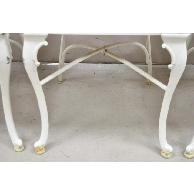 Vintage Art Nouveau Style Cast Aluminum Sunroom Patio Dining Chairs - Set of 3 For Sale In Philadelphia - Image 6 of 12
