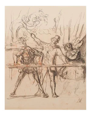 1959 After Honoré Daumier "Circus Parade" Large Vintage Photogravure