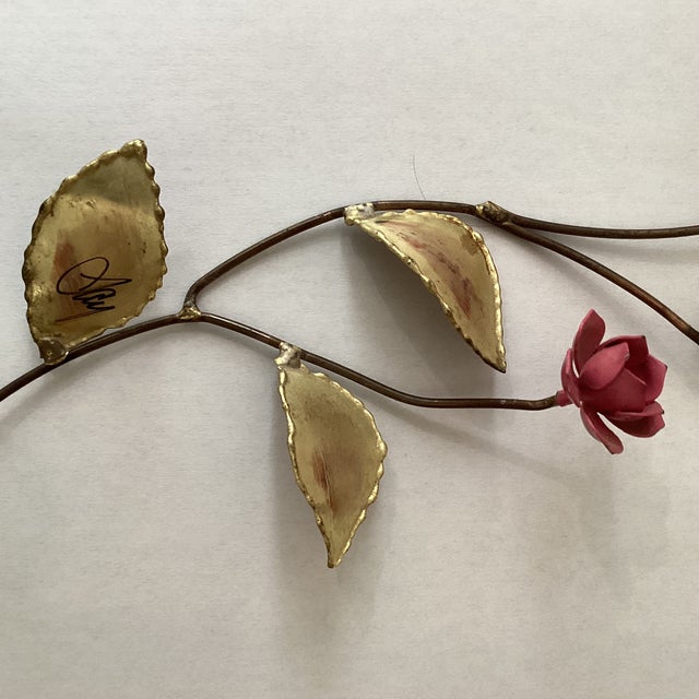 Rare Vintage Enameled Floral Wall Sculpture by Curtis Jere Circa 1960s For Sale - Image 10 of 12