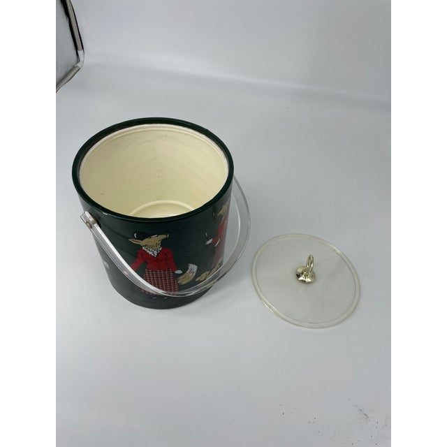 Dark Green Hunting Party Ice Bucket For Sale - Image 8 of 11