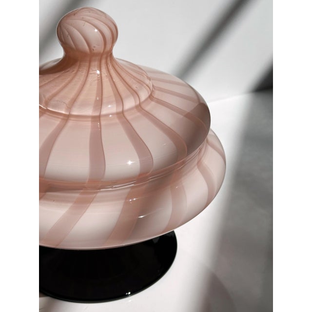 1950s Mid-Century Modern Murano Opalina Swirl Bonbonniere, 1950s For Sale - Image 5 of 6