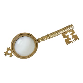 Oversized Brass Skeleton Key Magnifier, Late 20th Century For Sale