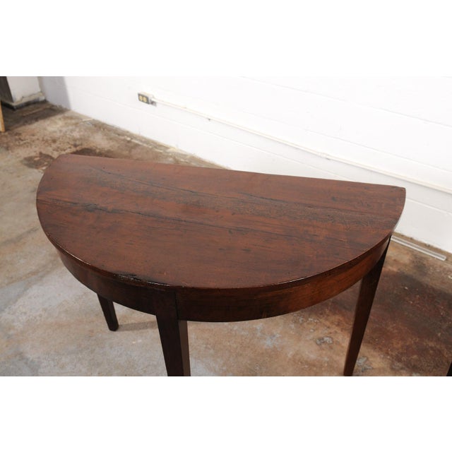 Pair of 19th C. Italian Demi-Lune Consoles For Sale In Atlanta - Image 6 of 11