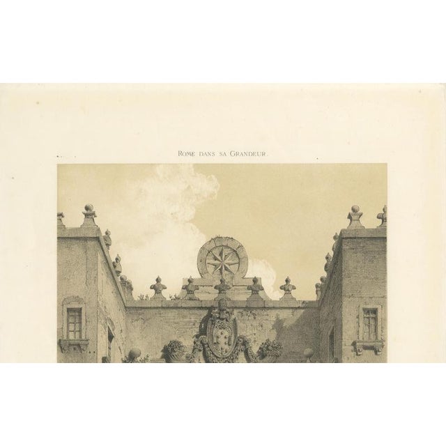 Paper Benoist, Porta Del Popolo, Rome Grand City Gate with Figures, 1867, Print For Sale - Image 7 of 10