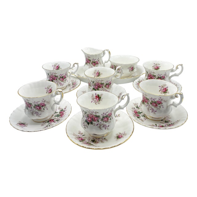Lavender Rose Tea Service for Six People from Royal Albert, 1970s, Set of 15 For Sale