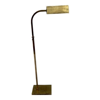 1970s Brass Pharmacy Adjustable Floor Lamp For Sale