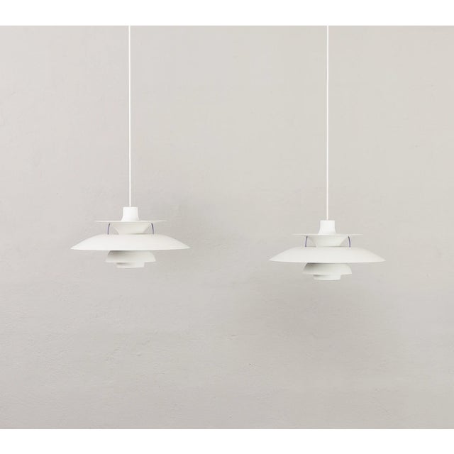 Mid-Century Modern Ph5 Vintage Pendants Lamp by Poul Henningsen for Louis Poulsen, Set of Two, 1980s, Set of 2 For Sale - Image 3 of 9