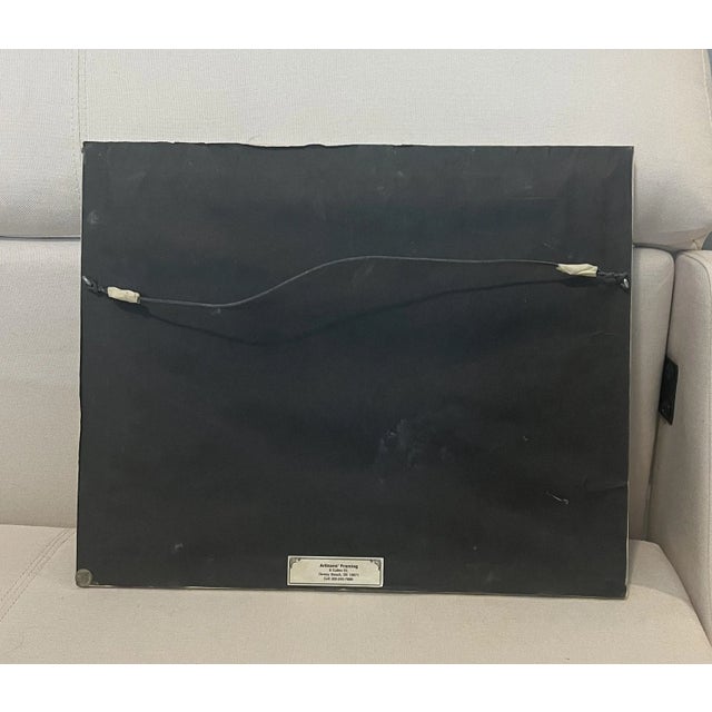 Wood Vintage Beach Watercolor Painting - Signed & Framed For Sale - Image 7 of 8