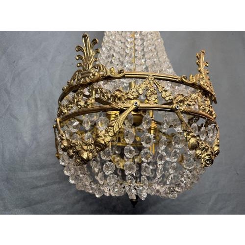 Antique French Empire Style Chandelier in Brass, 1900s For Sale - Image 6 of 7