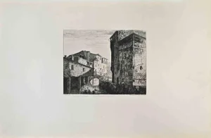 Étienne Mazas, Rue Du Canal à Figeac, Etching, 1870s