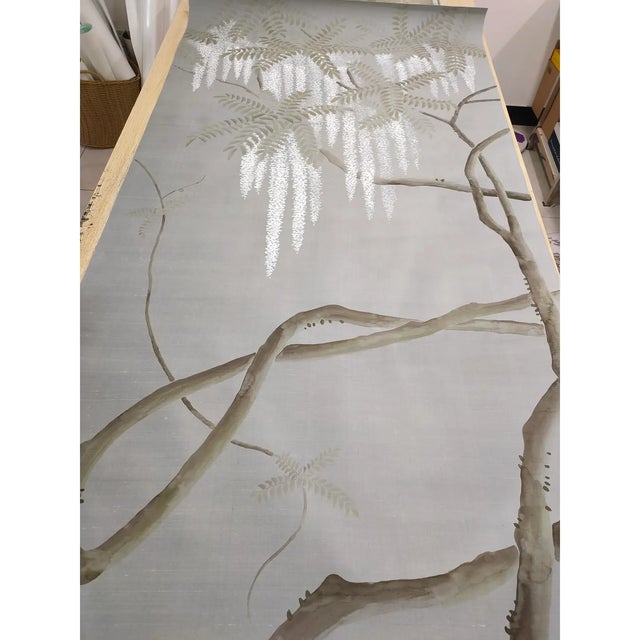 Art Deco Wisteria Wallpaper Hand Painted Artworks For Sale - Image 3 of 4