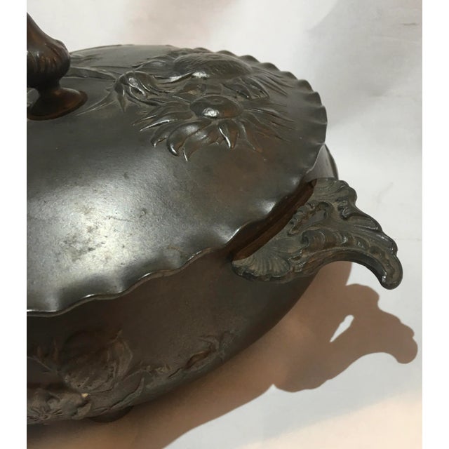 Metal Vintage Kayserzinn Art Nouveau Pewter Dish & Lid For Sale - Image 7 of 13