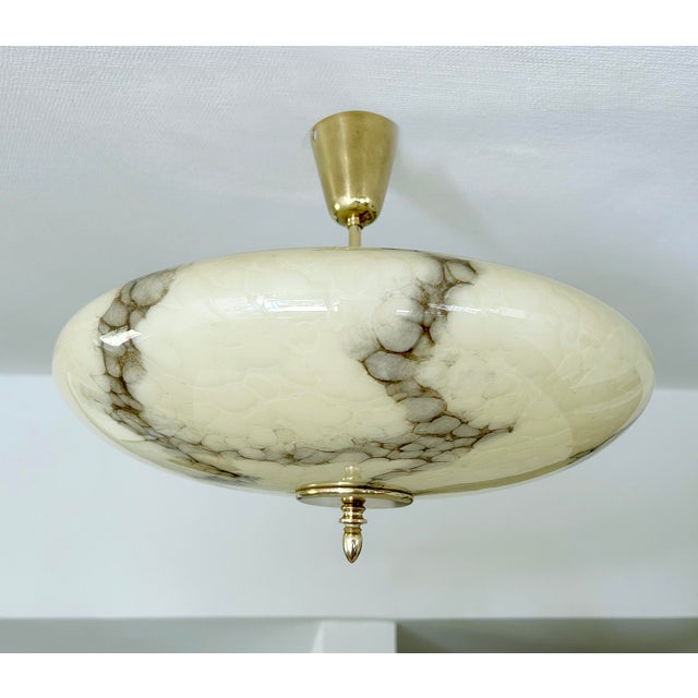 Art Deco Pendant Light in Marble Glass, 1930s For Sale - Image 17 of 17