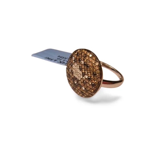 14K white gold heart mosaic pave ring featuring black, champagne, and white diamonds totaling 1.16 carats. The 3/4-inch-...