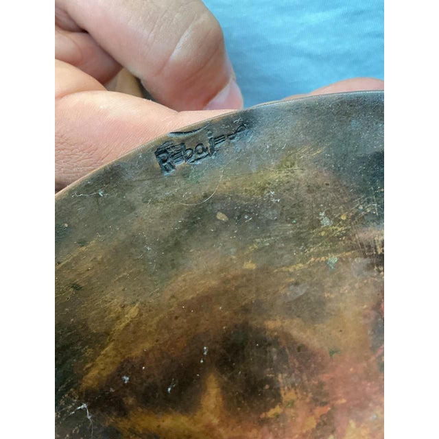 Vintage Scalloped Copper Decorative Bowl For Sale - Image 9 of 15