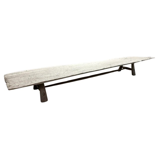 Andrianna Shamaris Super Rare Monumental Teak Wood Bench For Sale - Image 15 of 18