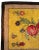 Antique American Folk Art hooked rug featuring a vibrant floral design on a mustard-yellow field. Hand-hooked from wool...