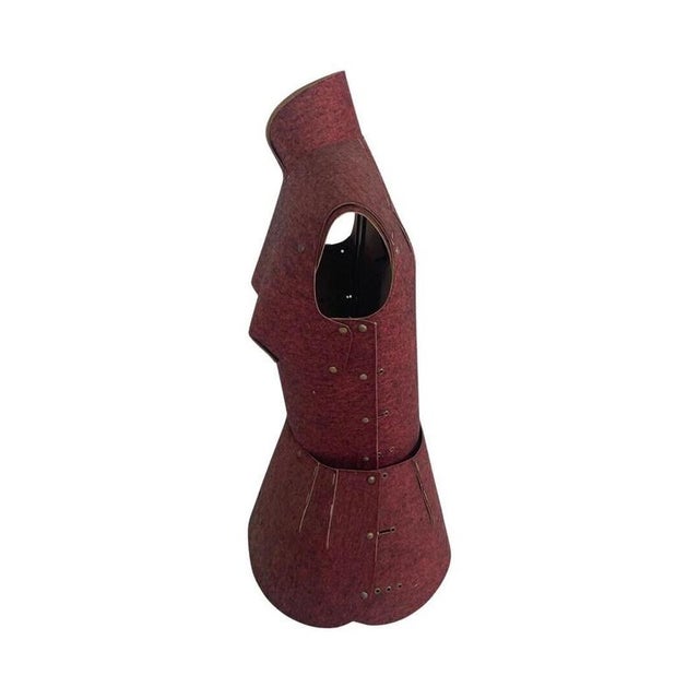Antique French Valet Stand in Burgundy Red For Sale - Image 3 of 7
