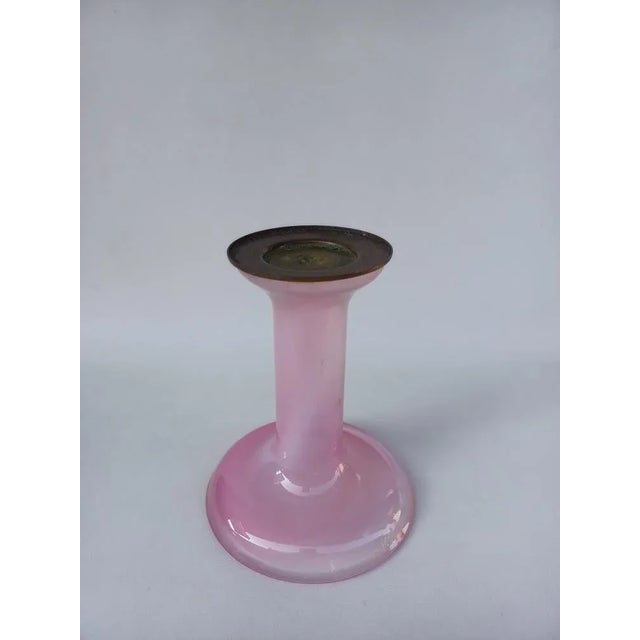 Green Opaline Glass Candleholder from Studio Ahus, Sweden, 1982 For Sale - Image 8 of 9