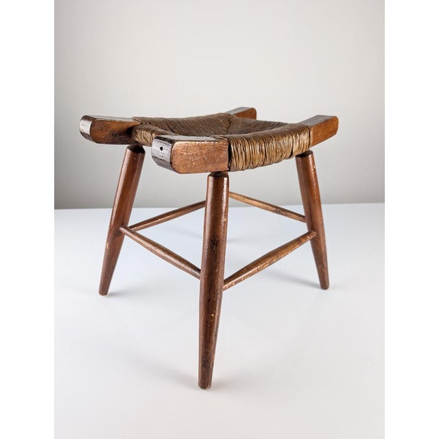 Rustic Wooden and Rush Tajo Stool, Spain, 1940s For Sale - Image 18 of 18