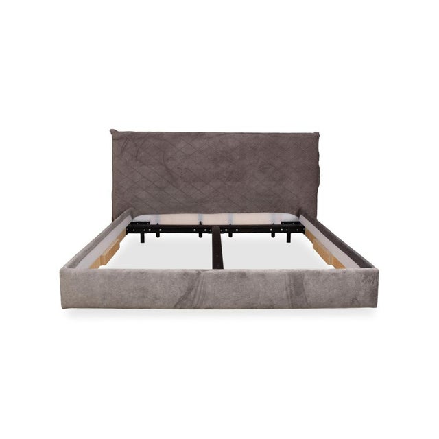 Vintage Grey Fabric Bed For Sale - Image 11 of 12