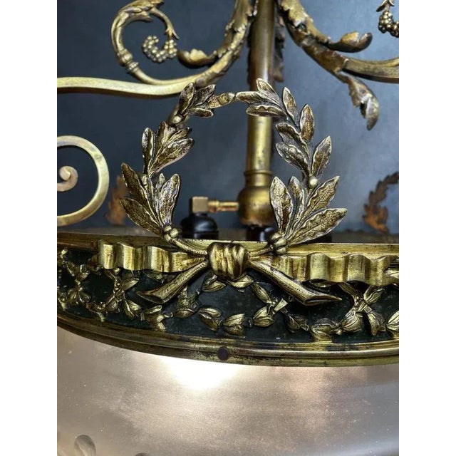 French Pendant Light in Gilt Bronze For Sale - Image 5 of 8
