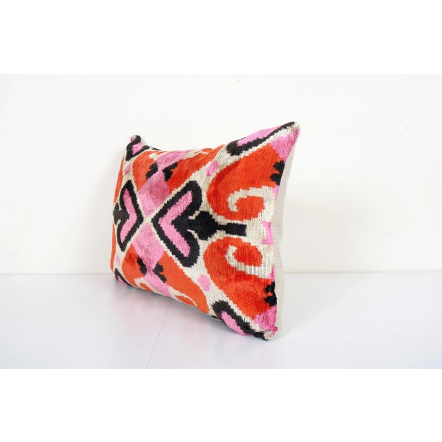 Decorative Throw Velvet Ikat Pillow -Luxurious cushion cover of handloomed ikat fabric -Insert is NOT included -Ikat is an...