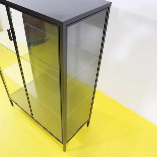 2000 - 2009 Rudsta Display Cabinet in Anthracite Metal and Glass from Ikea For Sale - Image 5 of 10
