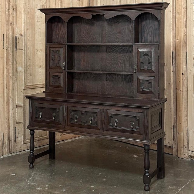 Vintage Welsh Oak Sideboard, Hand-Crafted, British Colonial, Mid-1900s For Sale - Image 4 of 18