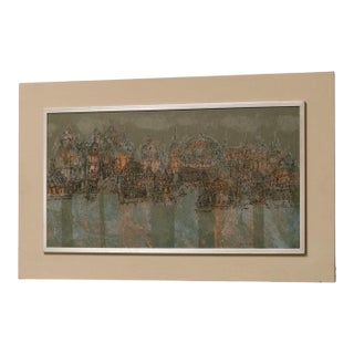 Mid 20th Century Dorothy Bowman City Edge Signed Lithograph For Sale