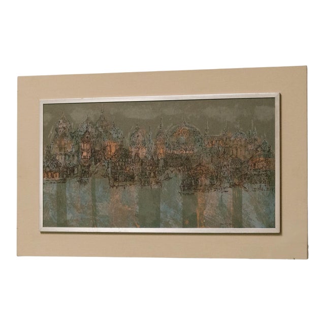 Mid 20th Century Dorothy Bowman City Edge Signed Lithograph For Sale