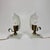 Metal Small Italian Frosted Engraved Glass Bedside Lamps, 1940s, Set of 2 For Sale - Image 7 of 10