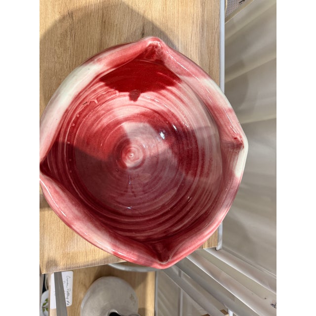 Ben Owen III Stoneware Vessel | Vintage American Pottery | Oxblood & White Glaze For Sale - Image 4 of 4