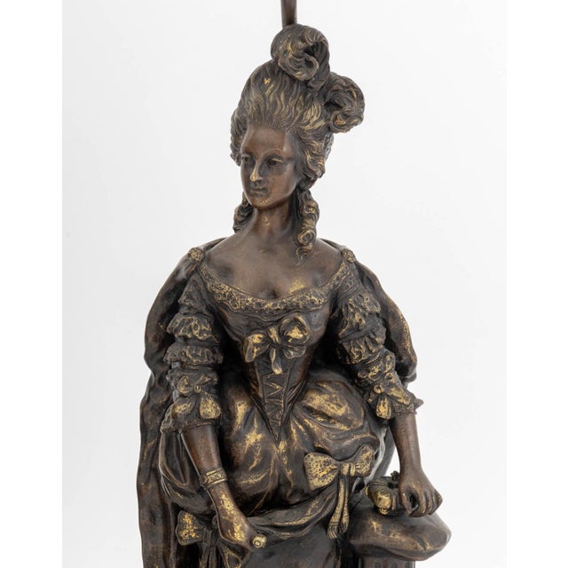 French After Pierre-Ettienne Campagne Bronze Lamps, Pair For Sale - Image 3 of 9
