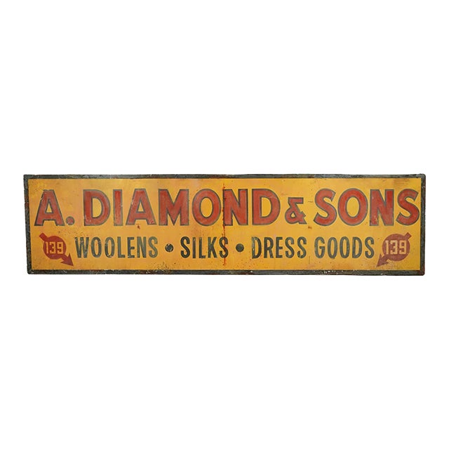 Reclaimed A. Diamond & Sons Aluminum Movie Prop Sign For Sale