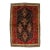 Vintage Shiraz Wool Rug – Hand-Knotted Tribal Medallion Accent Rug in Deep Crimson & Midnight Navy For Sale
