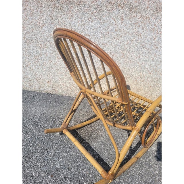 Vintage Bamboo Rocking Chair, 1960s For Sale - Image 12 of 13
