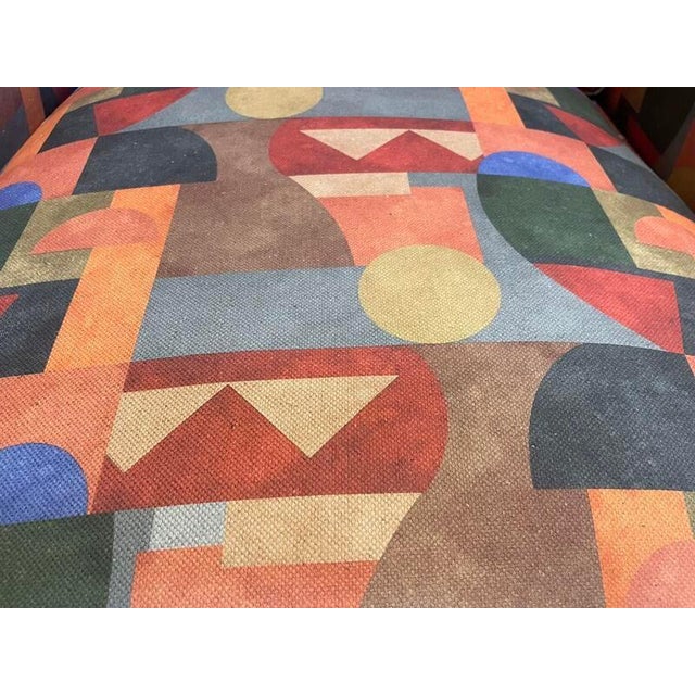 Textile Louis XV Style Wingback Bergère Armchair with Art Deco Upholstery For Sale - Image 7 of 9