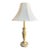 1970s Brass Tall Table Lamp With Ibex Details and Lampshade Included For Sale