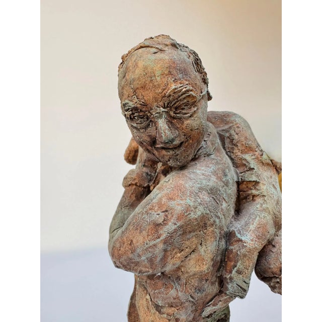 Mid 20th Century Kay Henkel Figural Sculpture Signed Ceramic Patinated Expressionist Figure For Sale - Image 6 of 12