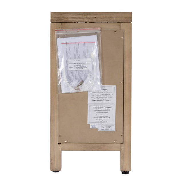 Wood Nora 12 in. W Rectangular Wood 1 Door Narrow End Table with Pull-Out Tray, Light Oak For Sale - Image 7 of 10