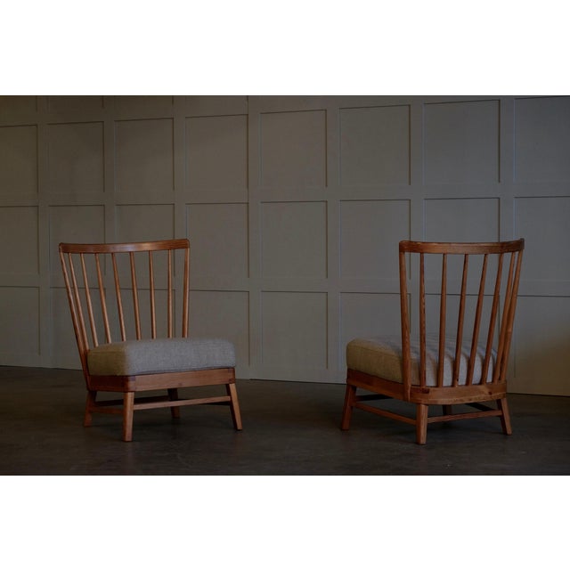 Set of Scandinavian Modern Pine Lounge Chairs, 1950s For Sale - Image 13 of 14