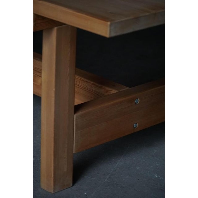 Danish Modern Brutalist Extendable Dining Table in Pine by Tage Poulsen, 1970s For Sale - Image 15 of 18